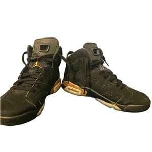 Nike Air Jordan 6 Retro DMP (Defining Moments Pack) Black & Gold Boys Size 6.5Y